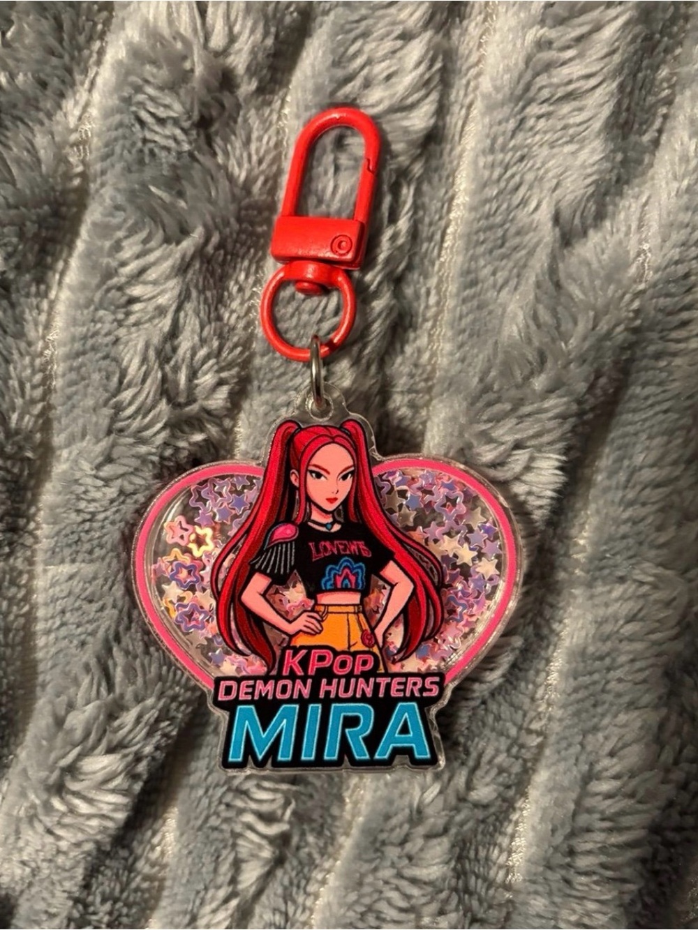 K-Pop Demon Hunters Heart Keychain in Red